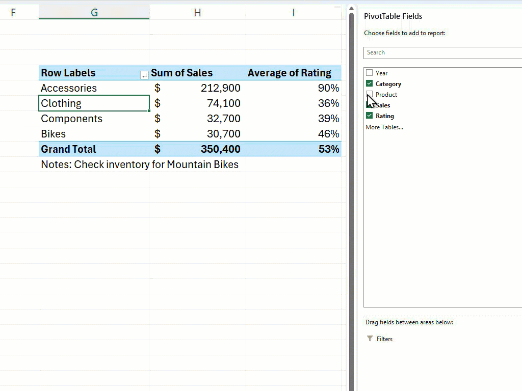 PivotTable Spill Expand With Field_List Pane Microsoft Excel