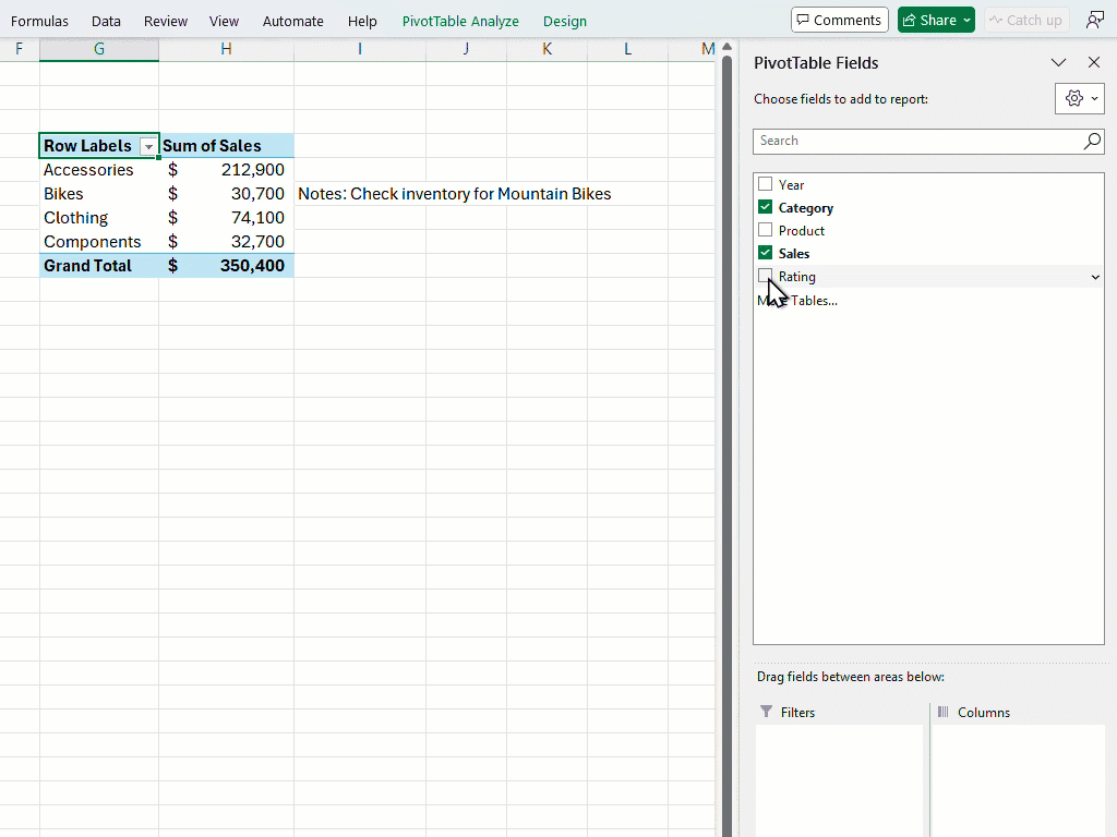 PivotTable Spill Scenarios Demo Microsoft Excel