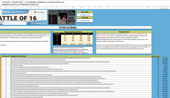 Tetris Excel Battle Submission 4